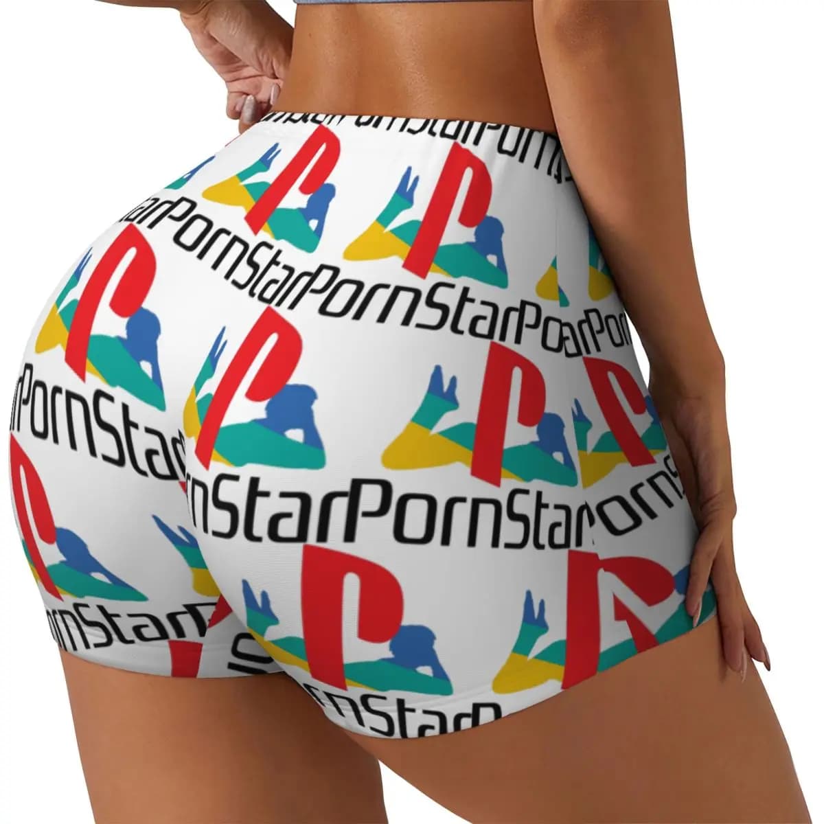 Ps Pron Star Personalized Gym Training Running Shorts Women's White Ps Pron Star Yoga Shorts for Athletic Volleyball Bikers