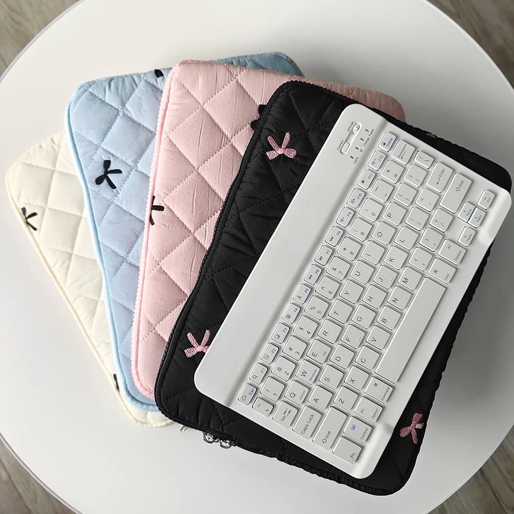Custodia protettiva per laptop con fiocco carino da 11-15,6 pollici per MacBook Air Pro 13 Xiaomi Lenovo Dell Notebook Custodia protettiva morbida con cerniera Pi