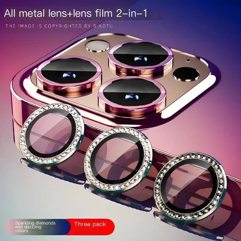 2-3 pezzi Pretty Shine Diamond custodia protettiva per obiettivo fotocamera per IPhone 17 16 15 Pro Max lente glitter copertura per fotocamera in vetro ragazza