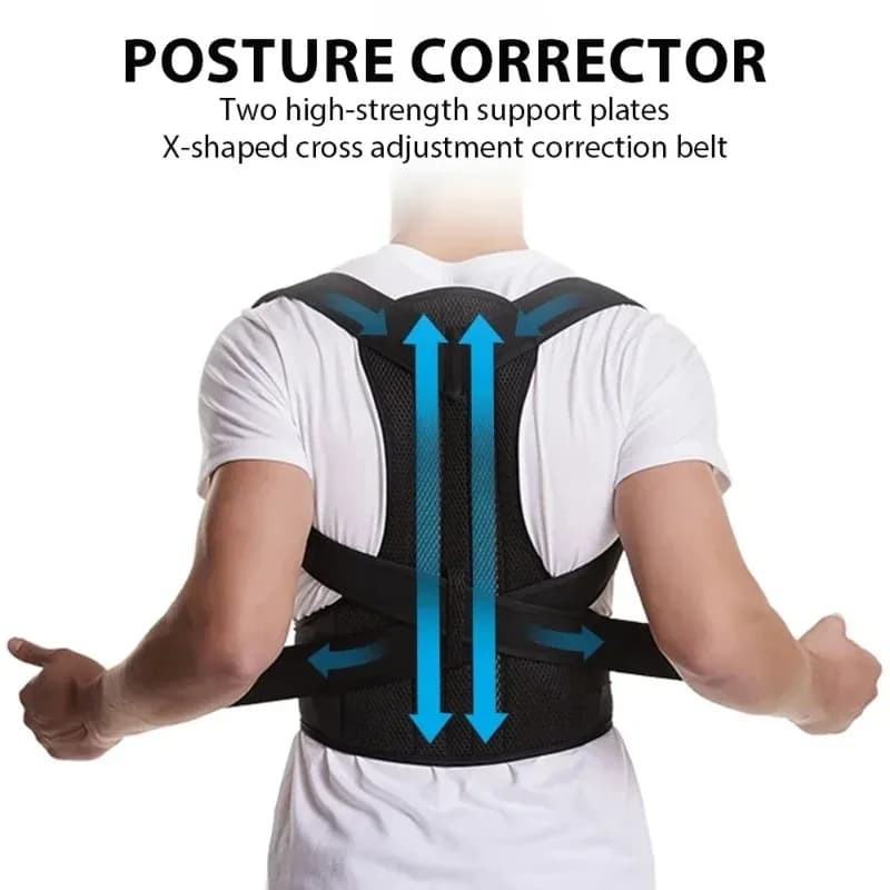 Reinforced Posture Corrector Vest, Adjustable Back Support Brace for Lumbar Spine, Shoulder Neck Stretcher Trainer for Men Women