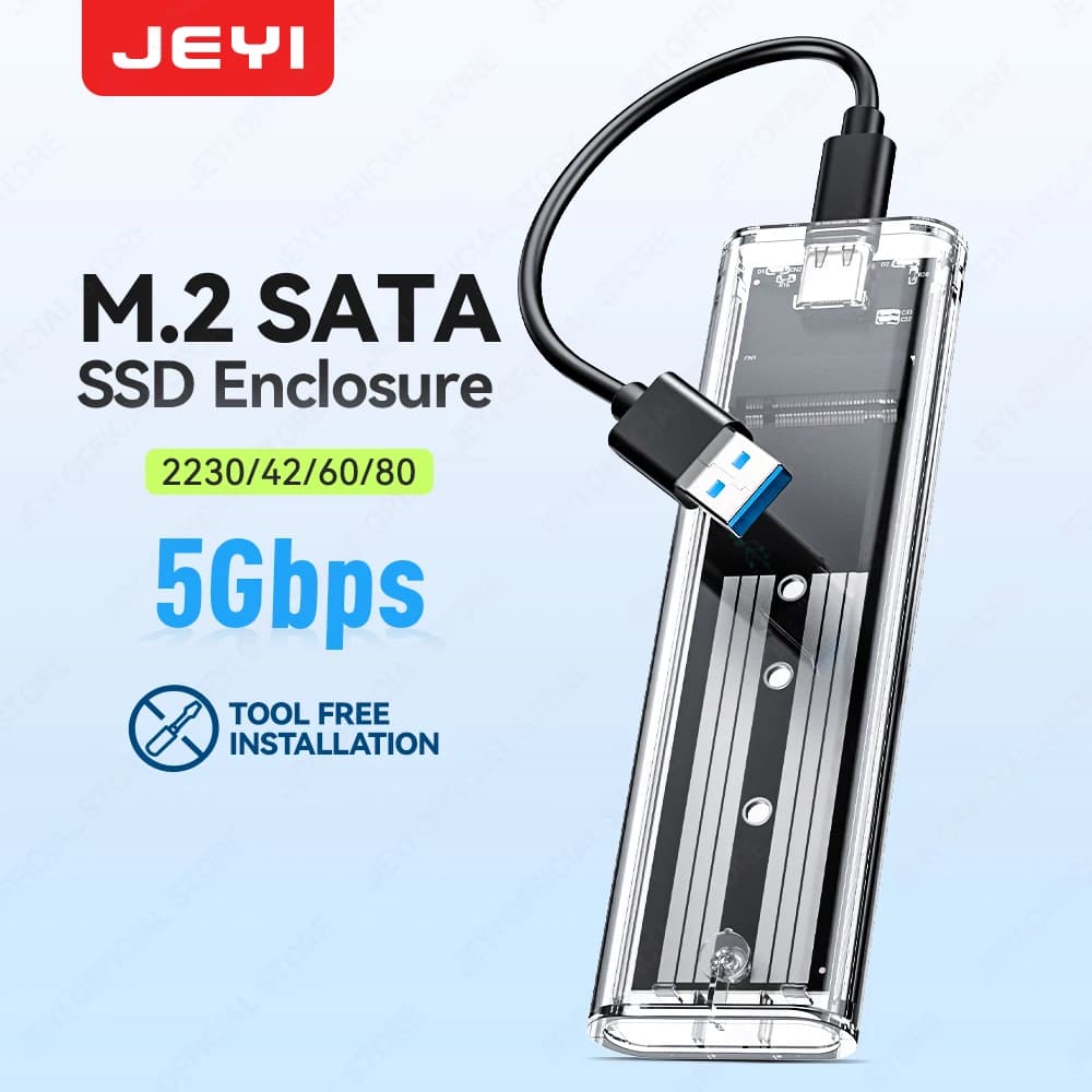 L'interfaccia JEYI USB trasparente da 3,1 (trasferimento rapido da 6 Gbps) supporta la custodia SATA M.2-custodia esterna senza attrezzi per SSD 2230-2280