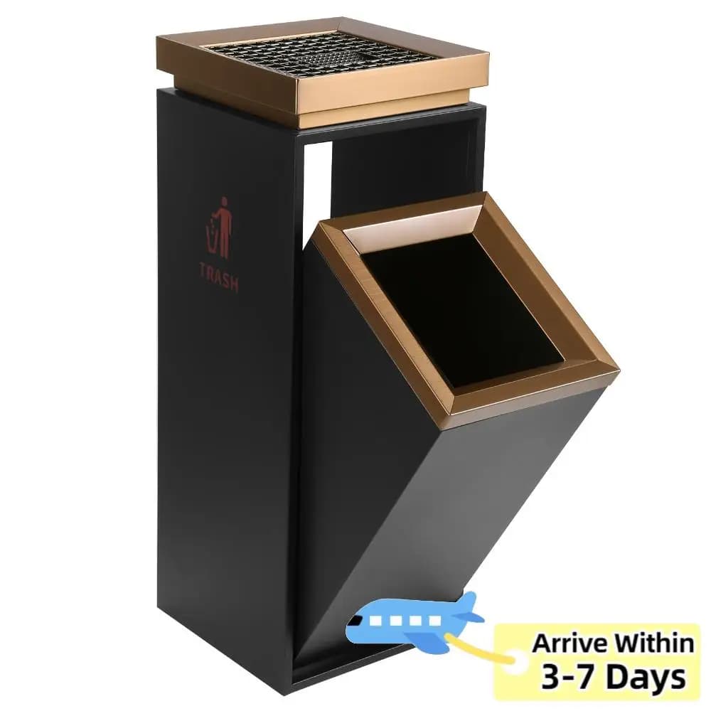 Cestino per rifiuti da interno/esterno con posacenere/coperchio e secchio interno rimovibile 29.53x11.02x11.02 pollici per ufficio, hall di hotel, patio