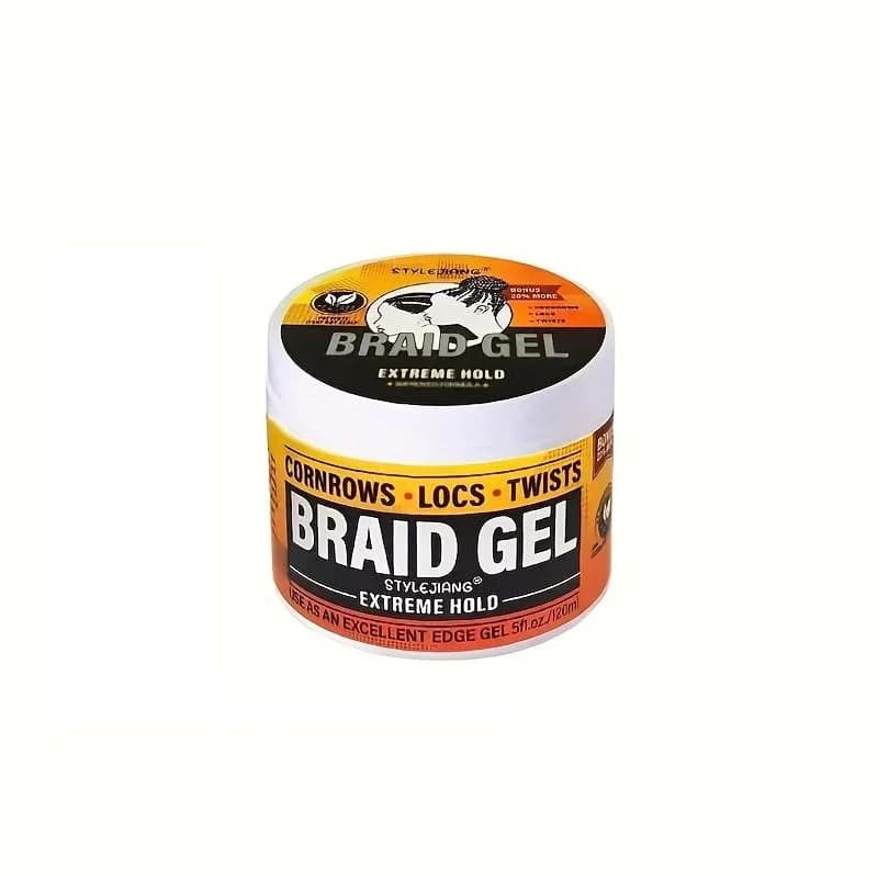 Extreme Hold Braid Gel - Styling Hair Wax for Cornrows, Locs, Twists and Fashionable Braids