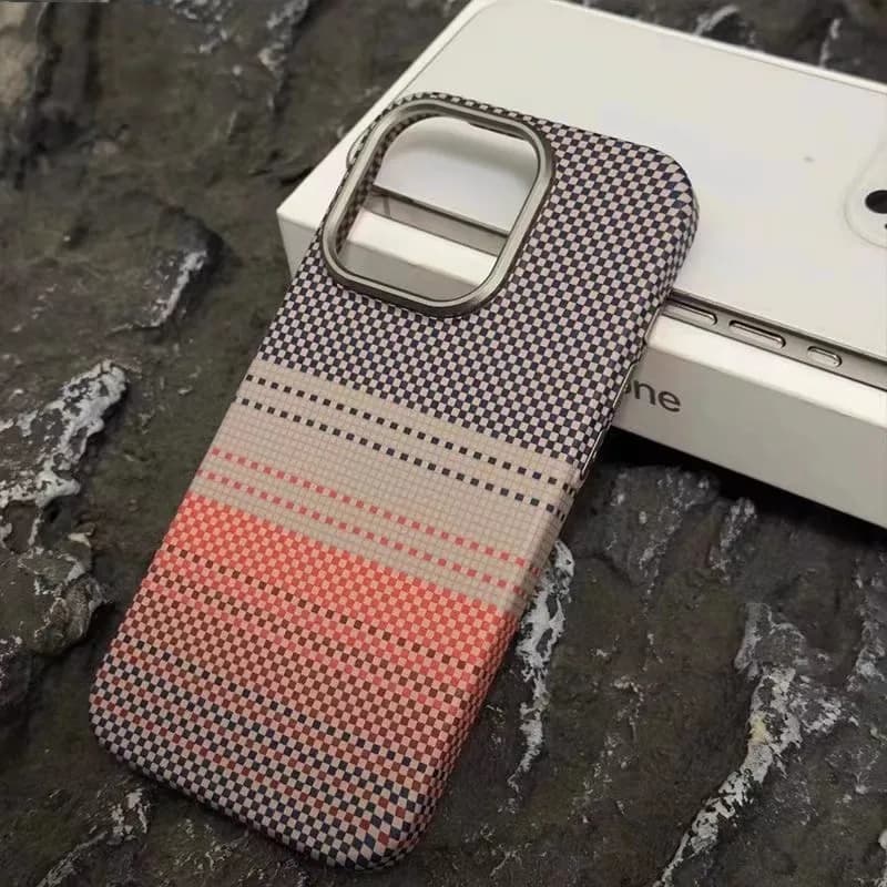 Carbon Fiber Texture Magnetic Case For iPhone 16 15 14 Pro Max Carbon Fiber Pattern Case High-end Hard Drop Protection Case