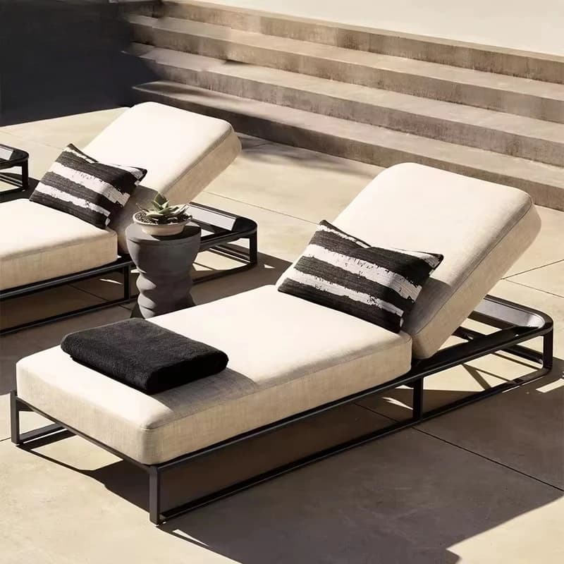 Factory Direct Outdoor Aluminum Sun Lounger Comfortable Beach Furniture Sofa Bed for Sunlight Relaxation