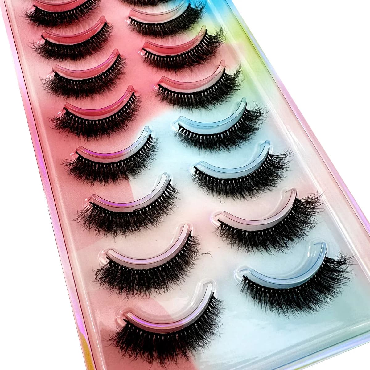 New10Pairs Vison Eyelash 3D Eyelash 100% Cruelty Free Eyelash Reusable Hand Grips Natural Eyelashes Faux Eyelashes