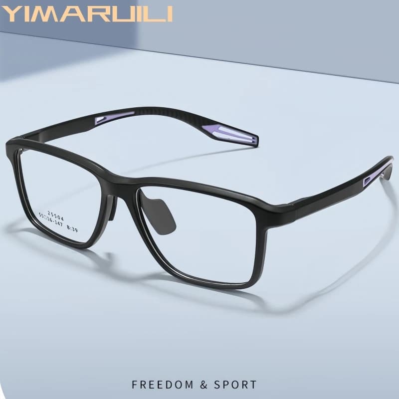 YIMARUILI Uomini e Donne Moda Ciclismo Sport Ultra-leggero Flessibile TR90 Basket Quadrato Montatura per occhiali da vista ottici