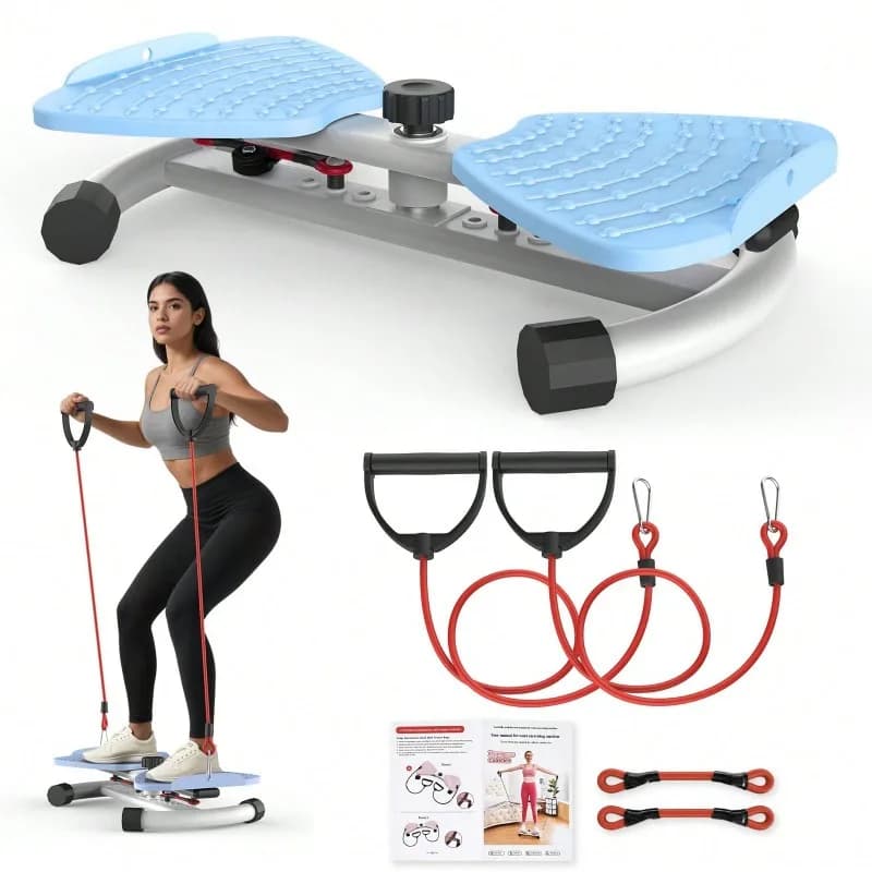 Twist Waist Disc Board with Resistance Bands, Multifunctional Home Fitness Equipment, Waist‑Twisting Exercise Platform for Leg Hip Abdominal Workout and Body Shaping