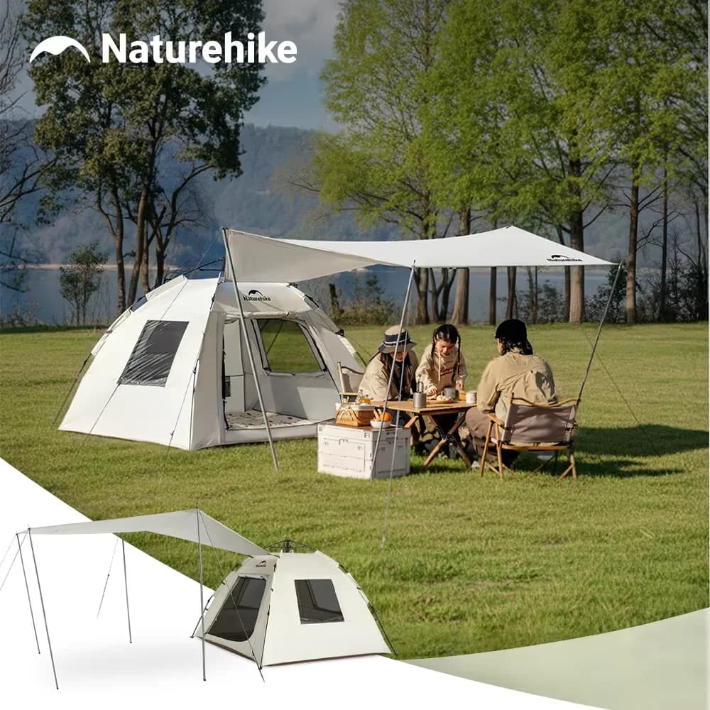 Naturehike Ango S Tent for 3-4 persons, automatic outdoor tent, family waterproof tent, One-Touch tent, portable solar protection tent