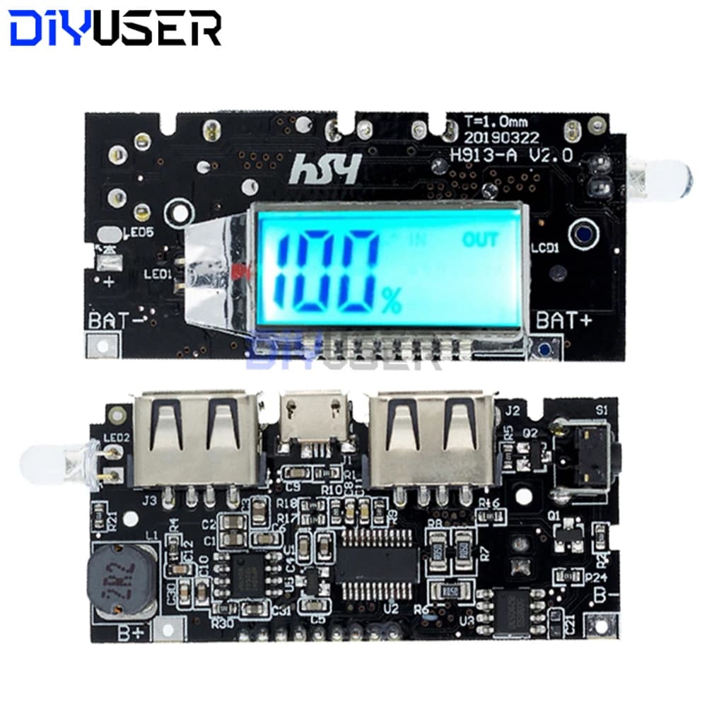 Dual USB 5V 3.1A 18650 Charger Power Bank Card Module FAI DA TE for phone LED LCD ESP8266