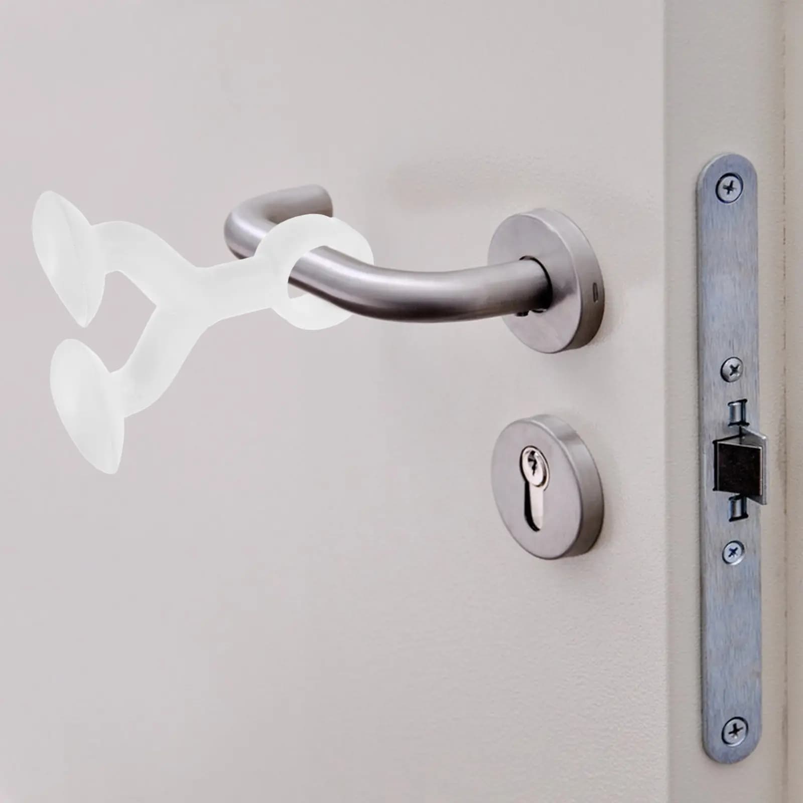 Set di 5 Fermaporta in Silicone con Doppia Ventosa, Installazione Senza Foratura per Bagno, Cucina, Camper, Protezione Parete Anti-Collisione