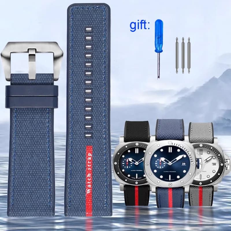 Per Panerai cinturino SUBMERSIBILE Luna Rossa PAM1466 PAM1391 PAM1565 Bracciale cinturino in gomma impermeabile 22MM 26mm cinturino da uomo 24mm