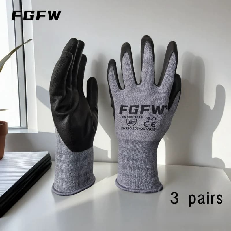 3 paia di guanti da lavoro morbidi e traspiranti in spandex con impugnatura in gomma nitrilica - antiscivolo, durevoli, unisex, taglie S-XXL