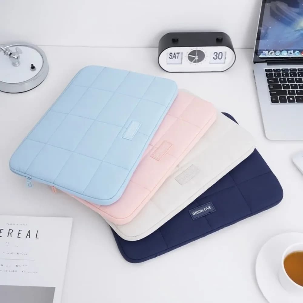 Borsa per tablet trapuntata da 14/15,6 pollici Custodia per tablet da viaggio antiurto in tinta unita Custodie protettive per tablet ultraleggere resistenti all'usura