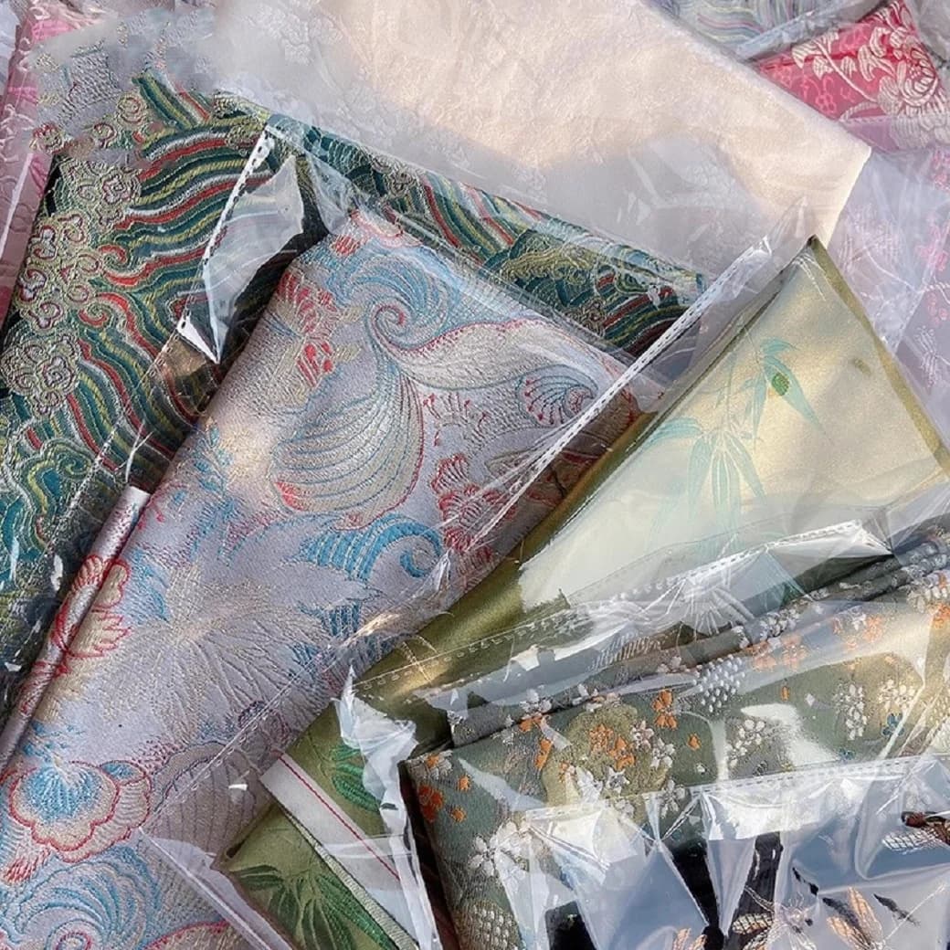 Handmade DIY sachet bag with brocade weaving and jacquard fabric head treatment