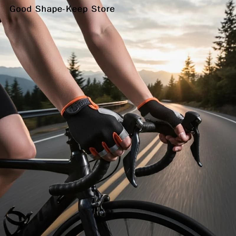 Guanti da Ciclismo Mezze Dita Antiscivolo Traspiranti Uomo Donna Estivi Senza Dita per Bici Sport Palestra Allenamento