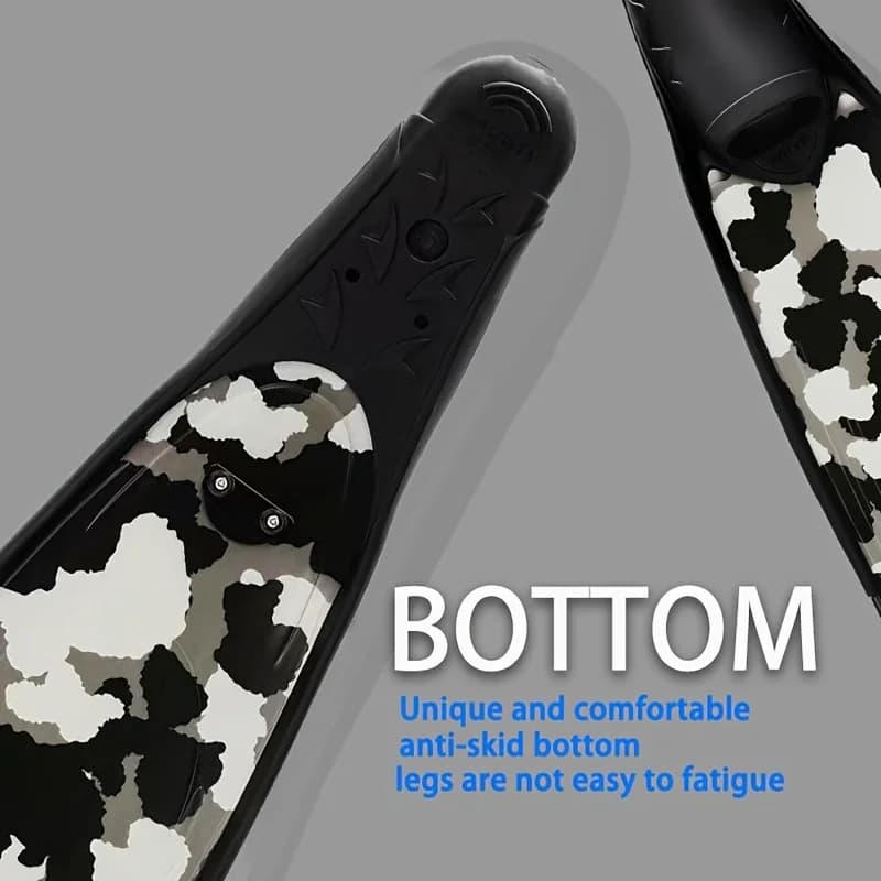 Adult swimming fins with full foot, TPE material non-slip sole for diving, snorkeling and swimming
