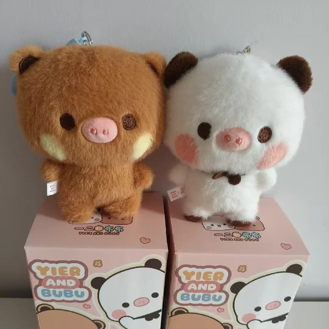 New original anime figures Yier and Bubu Pig Edition cute 12 cm bag pendant doll style pair model Kawaii toy Valentine's gift
