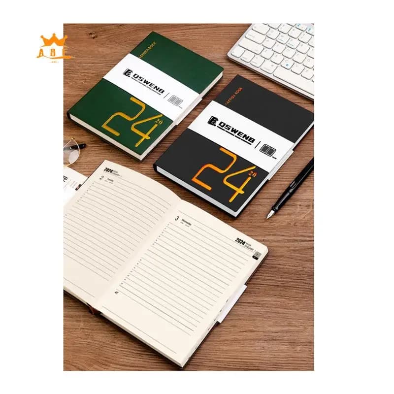 A08E-2024 Journal Notebook, 360 Pages Hardcover Leather Notebook For Women Men, 5.7X8.3Inch
