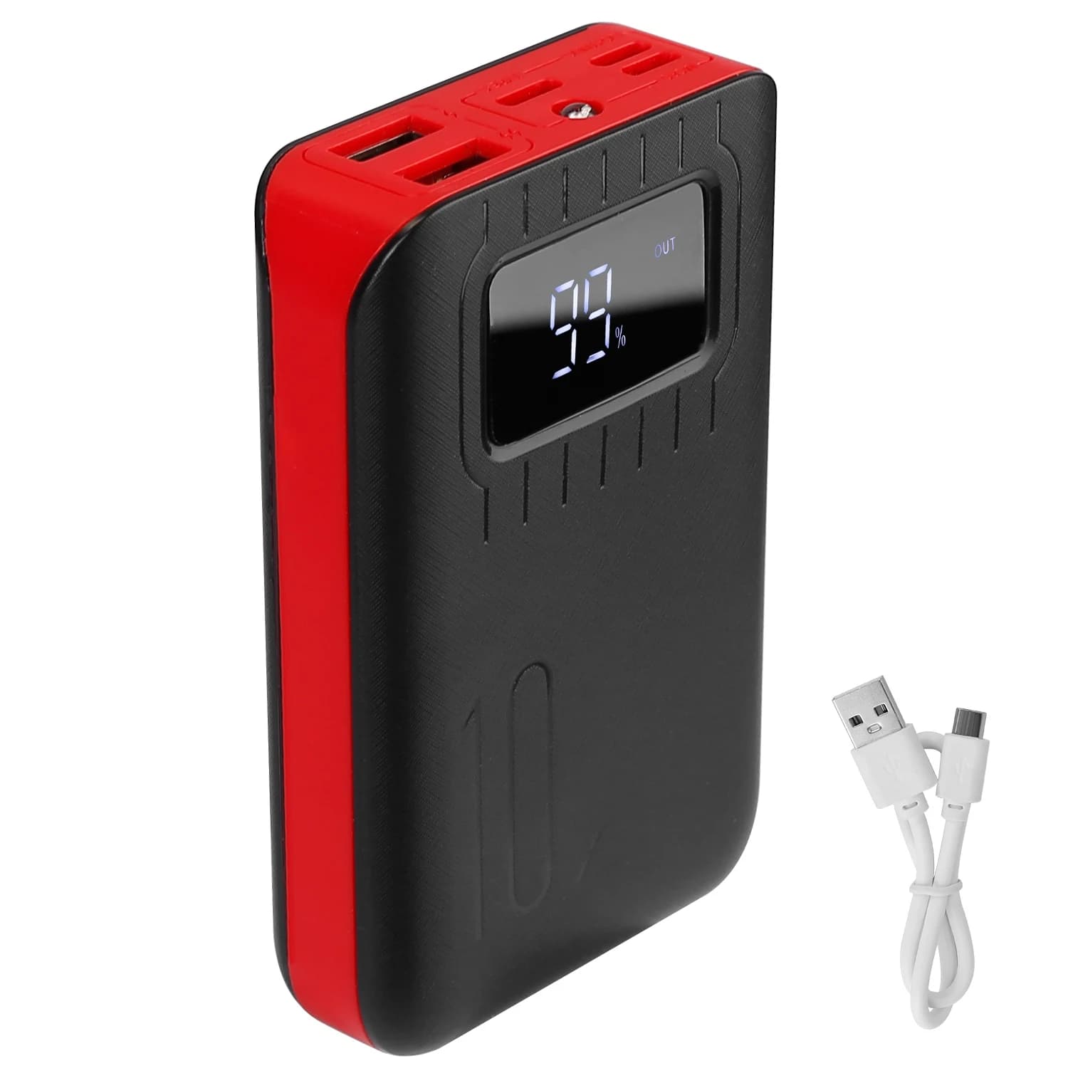 Power Bank Portatile da 1W MAh con Doppia Interfaccia di Ricarica USB, Display LCD e Torcia