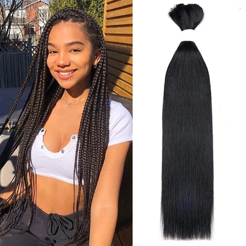 Weaving human hair bulky human woven smooth hair wholesale for hair braids without texture human hair extension 100g