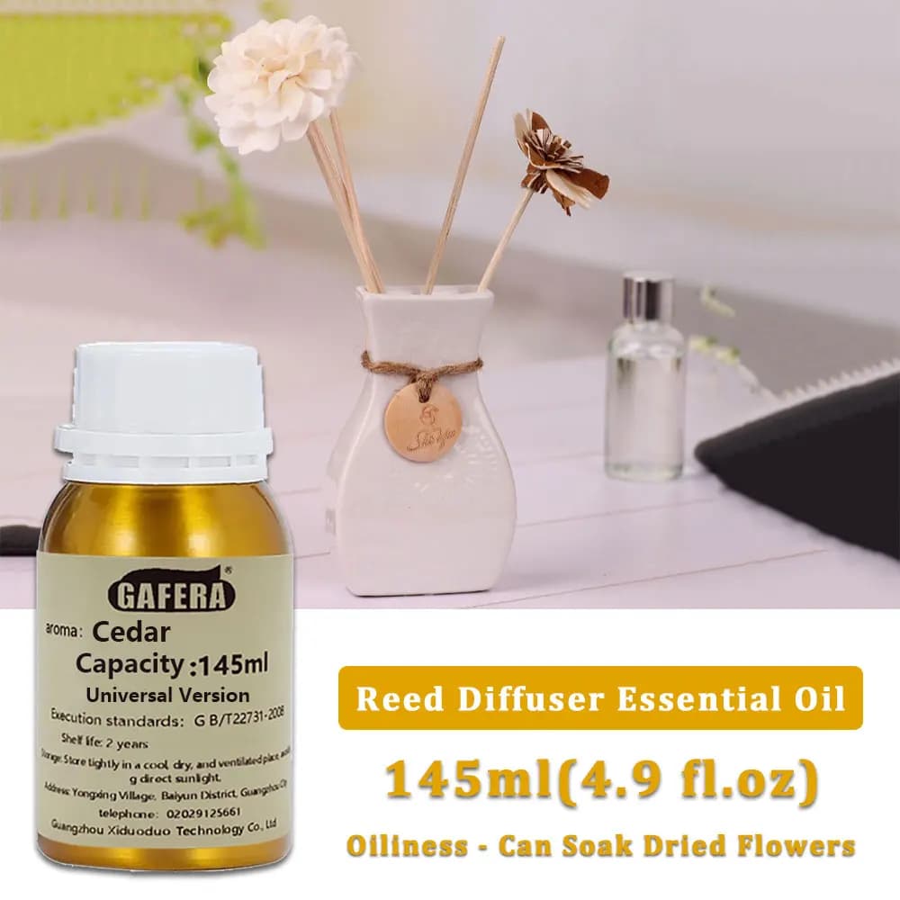 GAFERA 145ml(4.9 fl.oz) Cedar/Kempinski Essential Oils - For Reed Diffuser & Flameless Aromatherapy Diffuser Replenish Aroma Oil