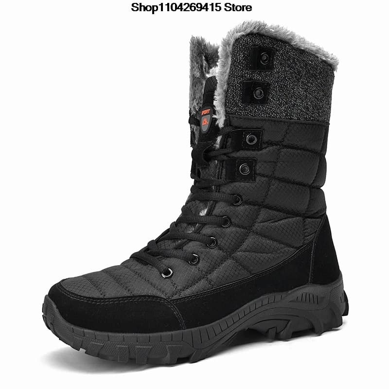 New Men Winter Snow Boots Super Warm Men Hiking Boots Waterproof Leather High Top Big Size Men's Boots Outdoor Sneakers