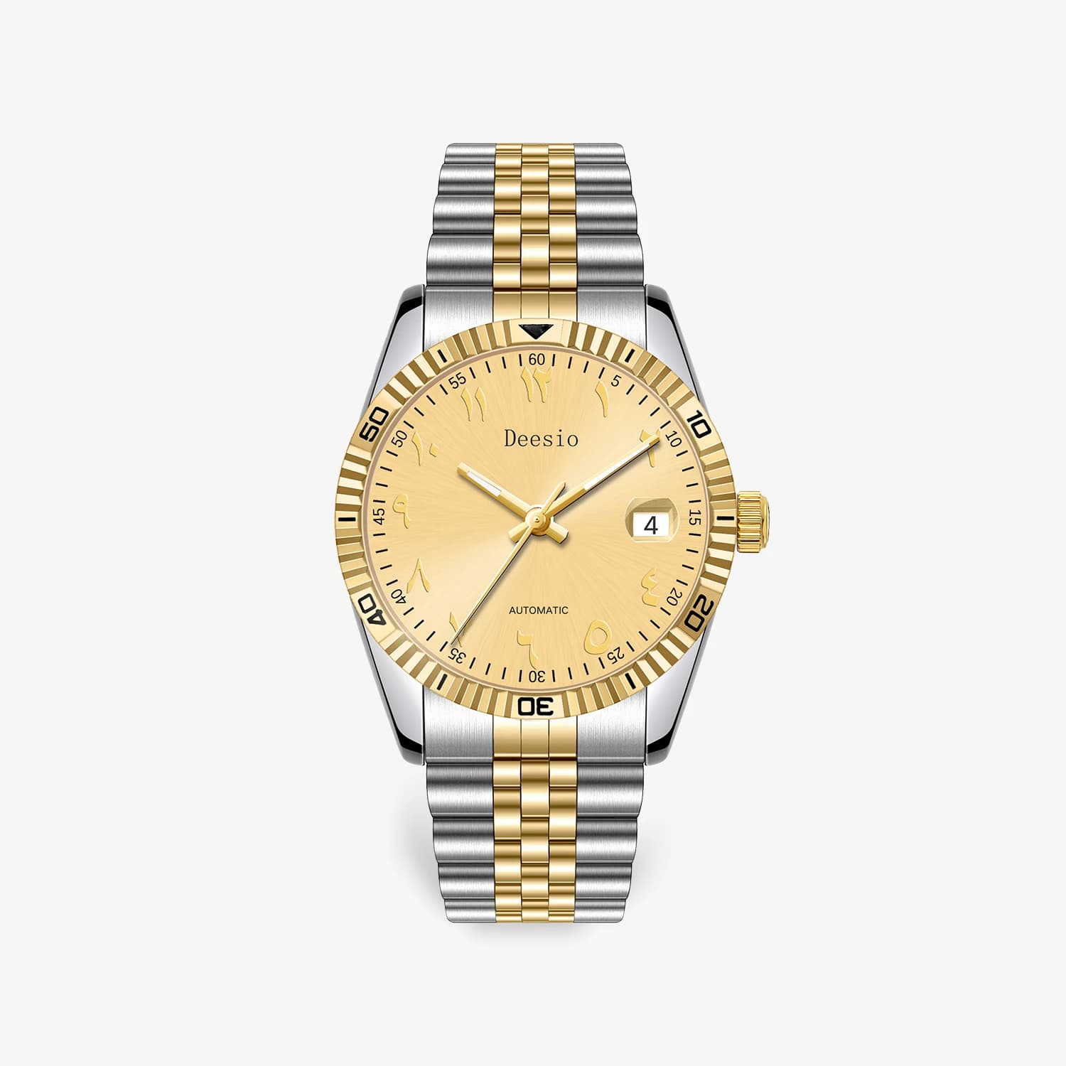 Deesio Men's Automatic Luxury Mechanical Watch With Skeleton calendar in stainless steel, waterproof, with date and day