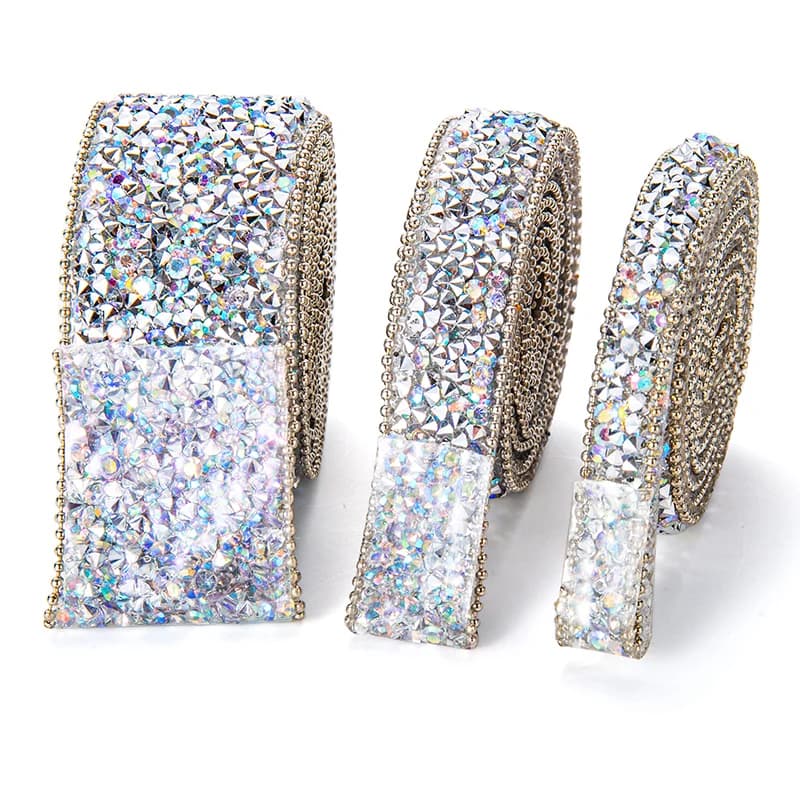 10/15/30mm 1Yard Self Adhesive Resin Rhinestone Ribbon Diamond Ribbon Crystal Roll Glitter Diamond Belt Bling For DIY Art Craft