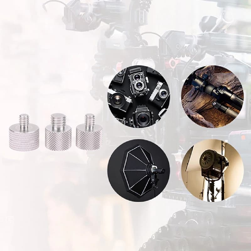 Adattatore per montaggio a vite con filettatura maschio-femmina da 3/8" a 1/4", vite per piastra treppiede, vite per telaio antiurto per microfono a condensatore