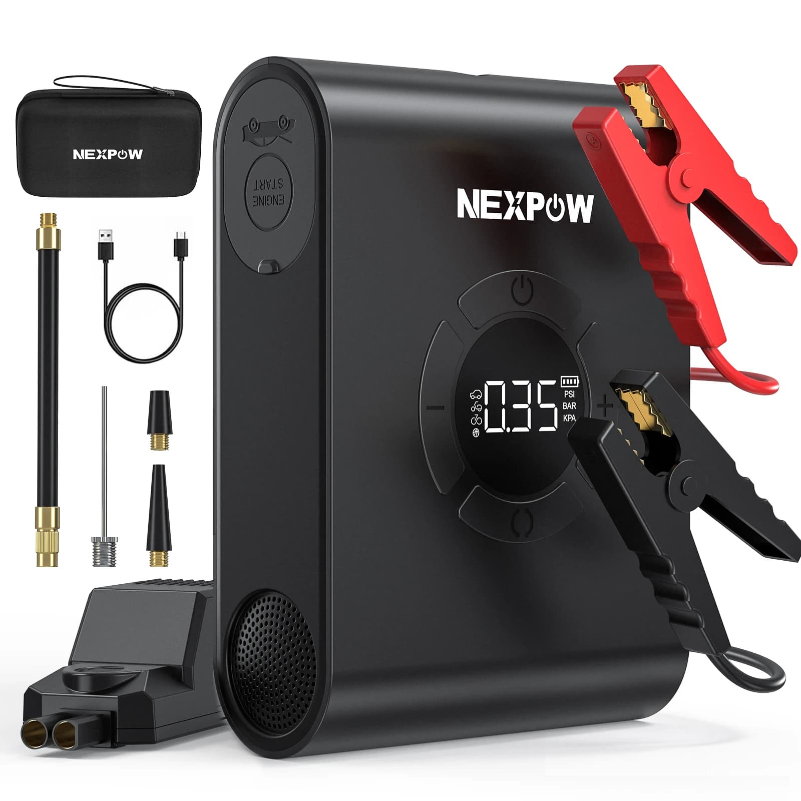 Supporto OEM nuovo arrivo Car Booster batteria Jump Starter 12V 8000mAh 1500 Peak Air Pump Power Bank per Car Safe Power Bank