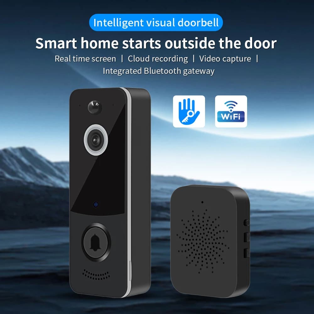 Videocitofono WIFI 1080P App TTLOCK Campanello per porta Smart Home Telecamera di sicurezza wireless Campanello Rilevazione movimento PIR