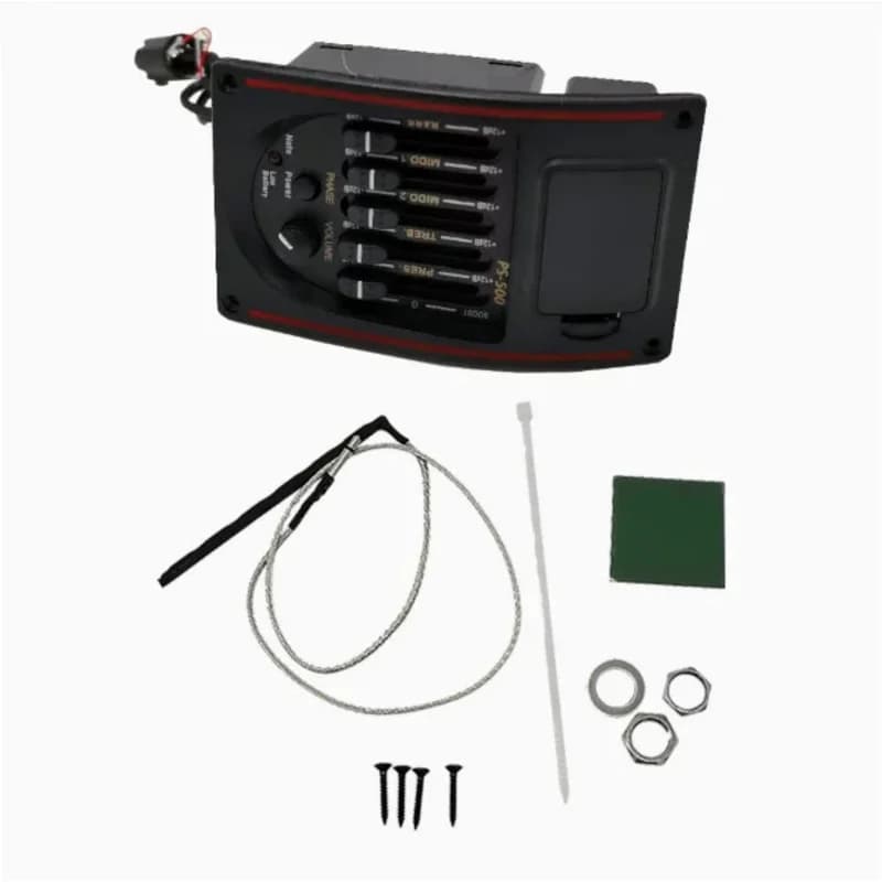 Equalizzatore a 5 bande EQ per chitarra acustica, preamplificatore con pickup piezoelettrico integrato, accessori per amplificatore per chitarra