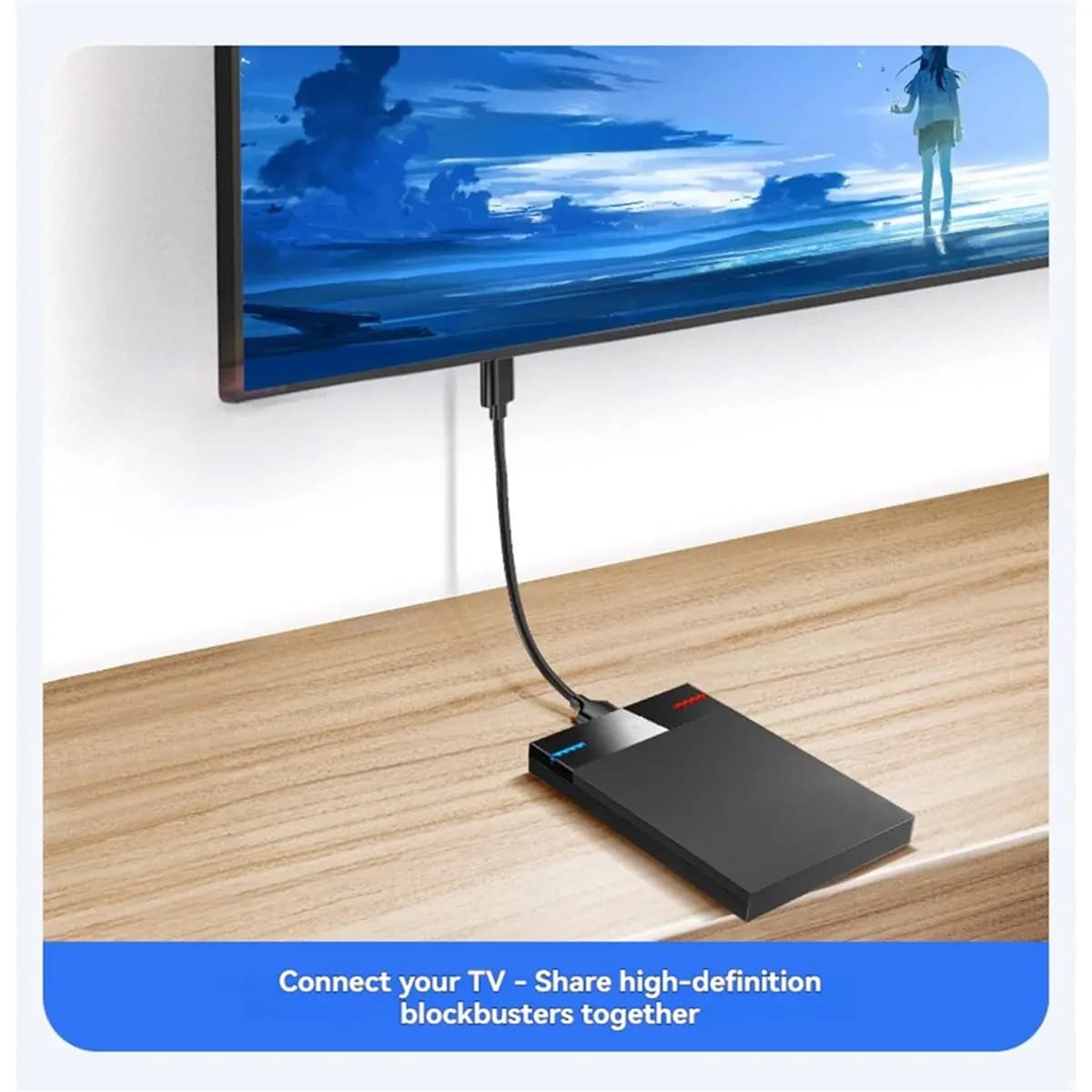 Stabile - Custodia per HDD da 2,5 pollici Custodia per HDD da 2,5 pollici Micro-B USB 3.0 Disco rigido esterno Dispositivo di archiviazione portatile HD da 5 Gbps