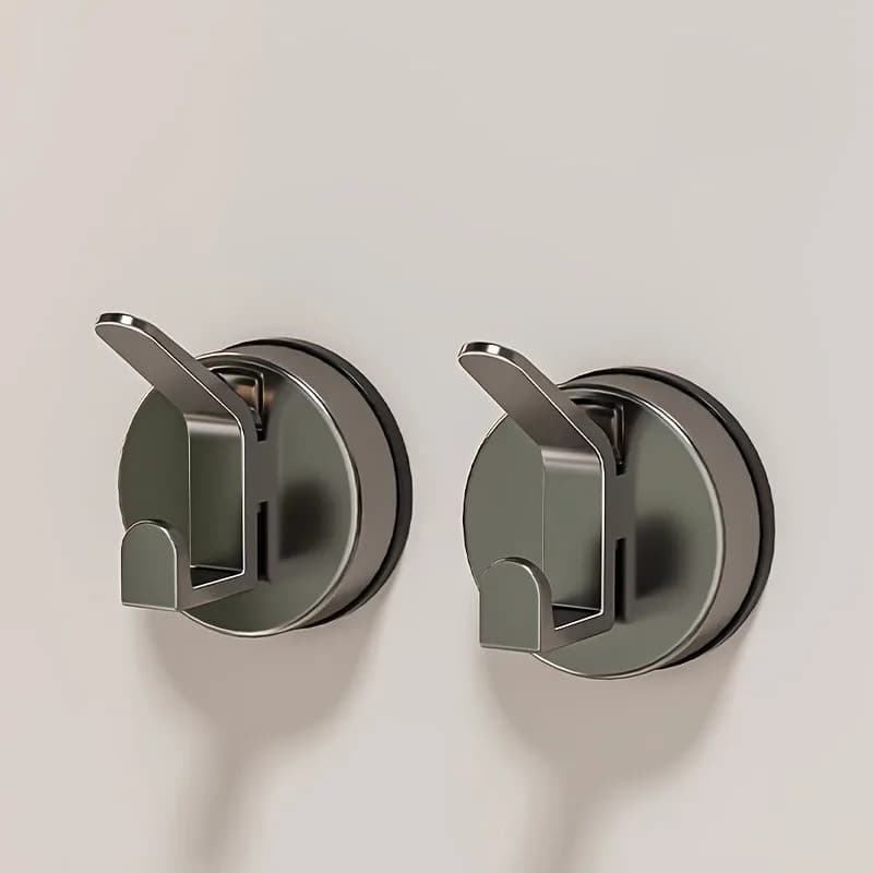 Ganci a ventosa in plastica stile fashion da 1 pezzo/2 pezzi - Montaggio a parete, riutilizzabili, per riporre oggetti in bagno e cucina, ganci multiuso