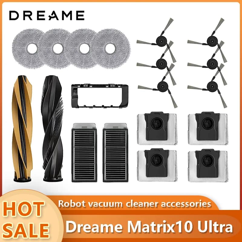 Dreame Matrix10 Ultra Robot Vacuum Cleaner Replacement Accessories Main Side Brush Hepa Filter Mop Cloth Dust Bag Parts Spare