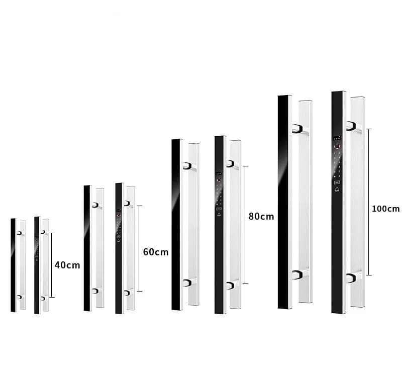 VIANS APP 80CM Serratura elettrica intelligente a doppia porta Scheda di impronte digitali digitale Password Serratura per porta Maniglia lunga Sistema di accesso per hotel