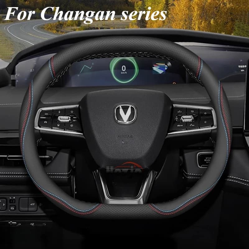 Coprivolante per auto in pelle per Changan Uni KS VSZ Honor S Cx70 Cs15 Cs95 Alsvin Hunter Cs35 CS55 Eado Plus 2012 - 2026
