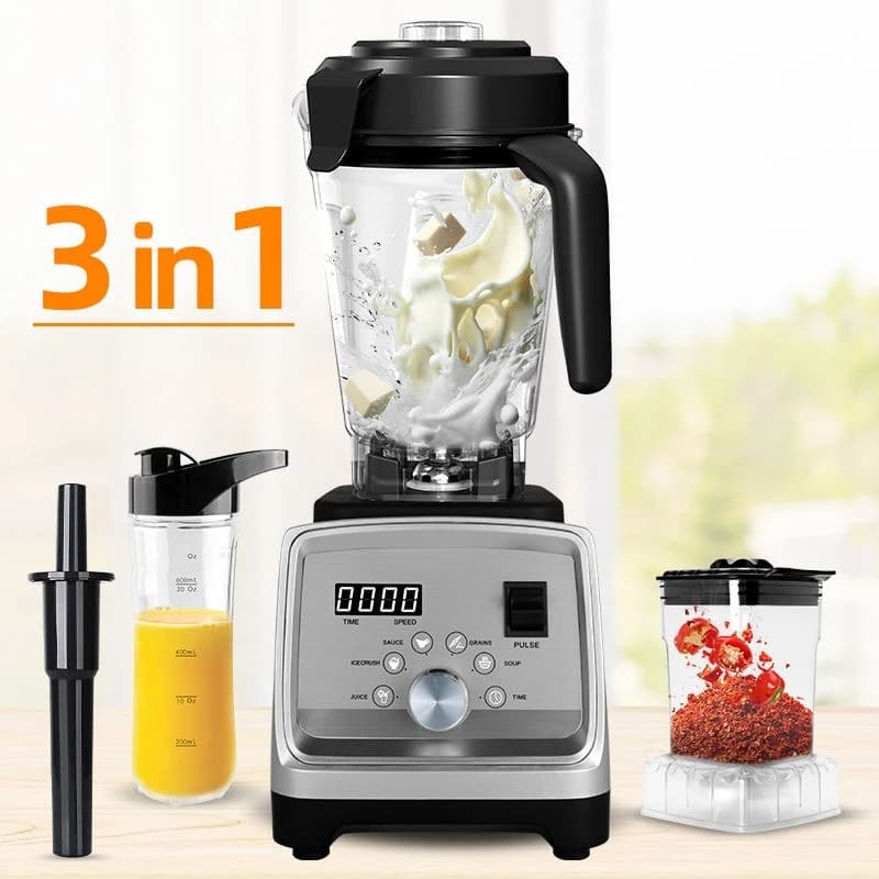 Robot da Cucina Multifunzione 3-in-1 da 4200ML, Frullatore Tritatutto ad Alta Potenza, Frullatore Commerciale per Smoothie, Elettrodomestico da Cucina