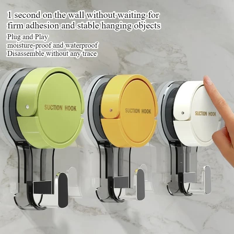 Gancio a ventosa potente, senza tracce, per stoccaggio, senza foratura, adesivo, per casa, bagno, cucina, porta, gancio da bagno