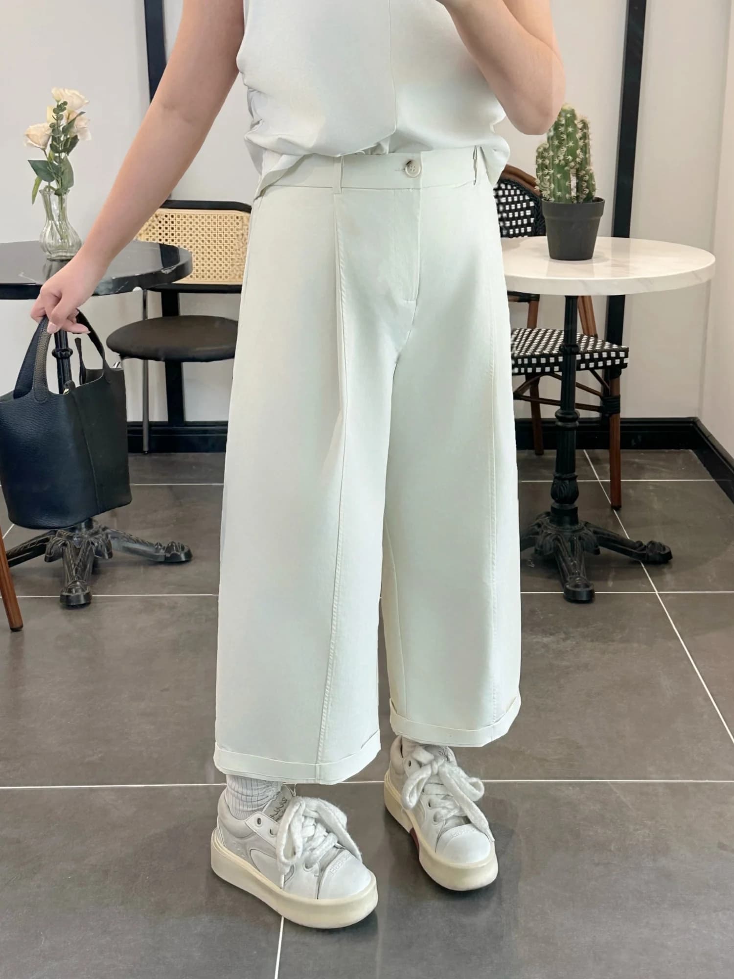 Pantaloni a gamba dritta larghi da donna taglie forti, casual, a vita alta, snellenti e che nascondono le imperfezioni, nuovo stile primaverile, modello spesso Sister 15880O