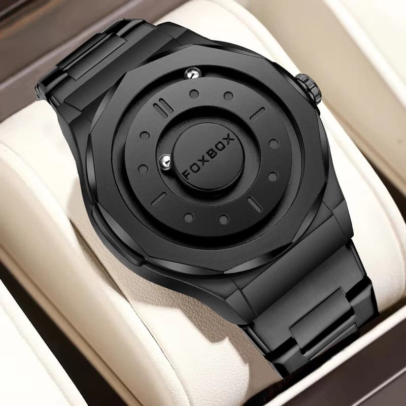 LIGE FOXBOX Fashion Luxury Quartz Man Watch Creative Casual Scrolling Pointer Steel Band Waterproof Chronograph Watches for Men