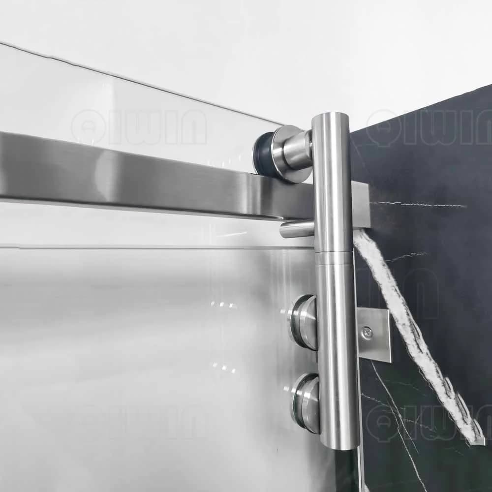 Sistema moderno con porta scorrevole per scatola doccia per piccoli spazi Kit hardware per porta in vetro con design a tappo per bagno