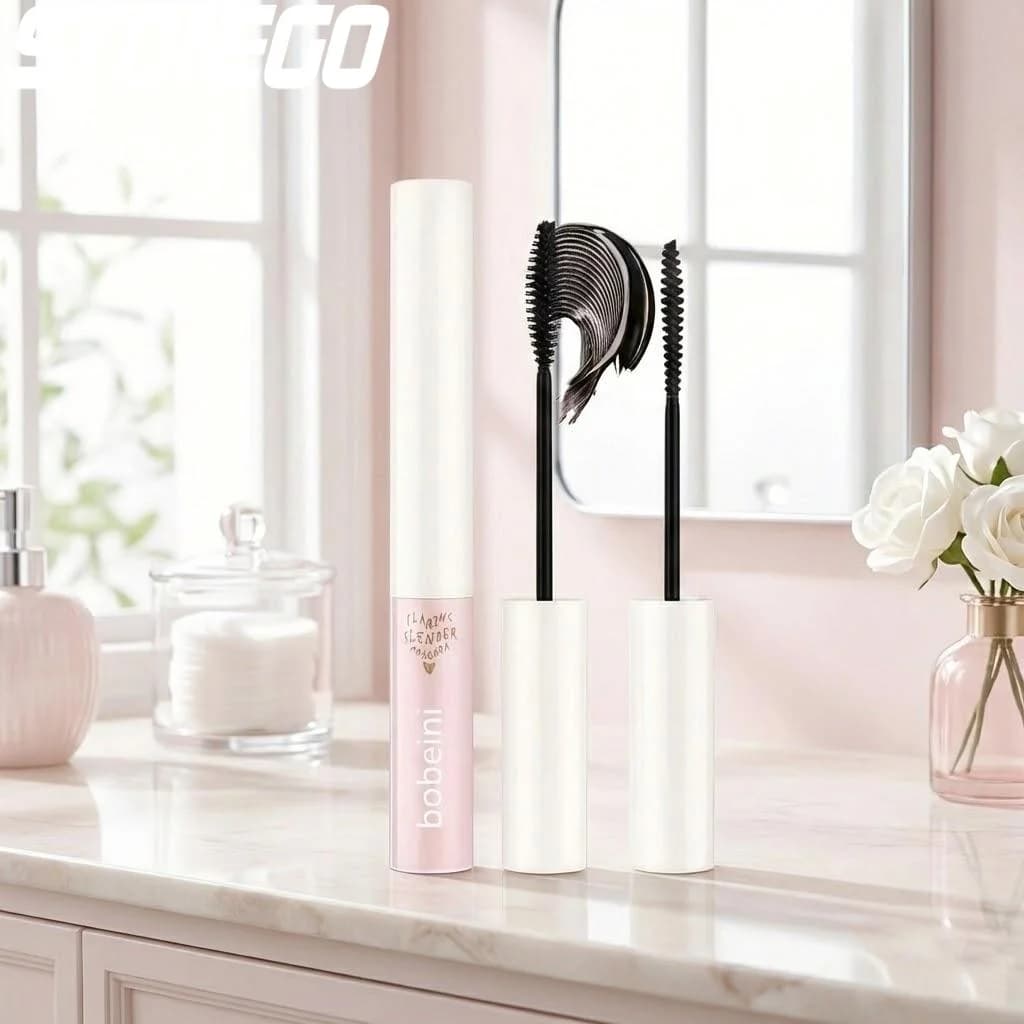 Mascara with Ultra Thin Brush for Stretching Eyelashes, Black 3D, Long Life, Volume and Extension of Eyelashes