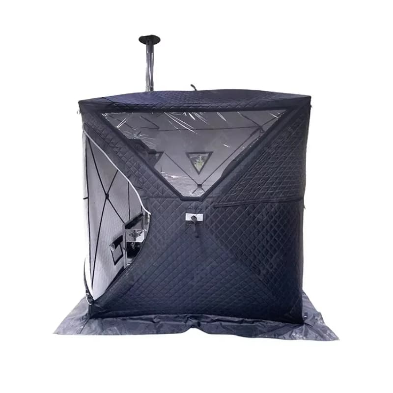 Outdoor Portable Camping Sauna Tent Complete Set With Stove & Wood Bench For Backyard Camping Use
