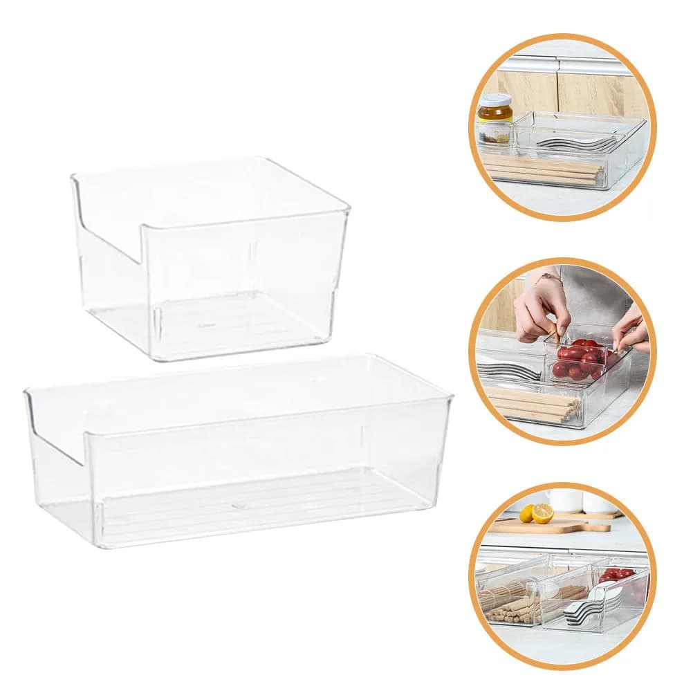 Set di 2 Organizzatori per Cassetti, Scatole Multiuso per la Classificazione di Oggetti Vari, Portacosmetici per Scrivania, Cucina e Bagno