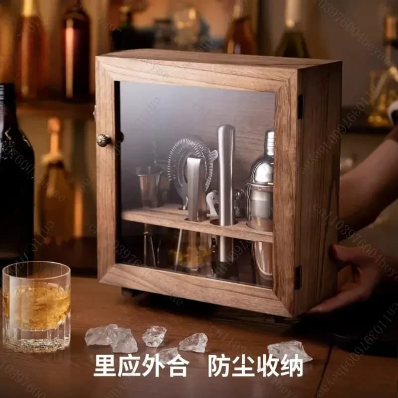 Set Professionale per Cocktail con Shaker in Acciaio Inox, Tazza Creativa a Forma di Neve e Ripiano Portaoggetti