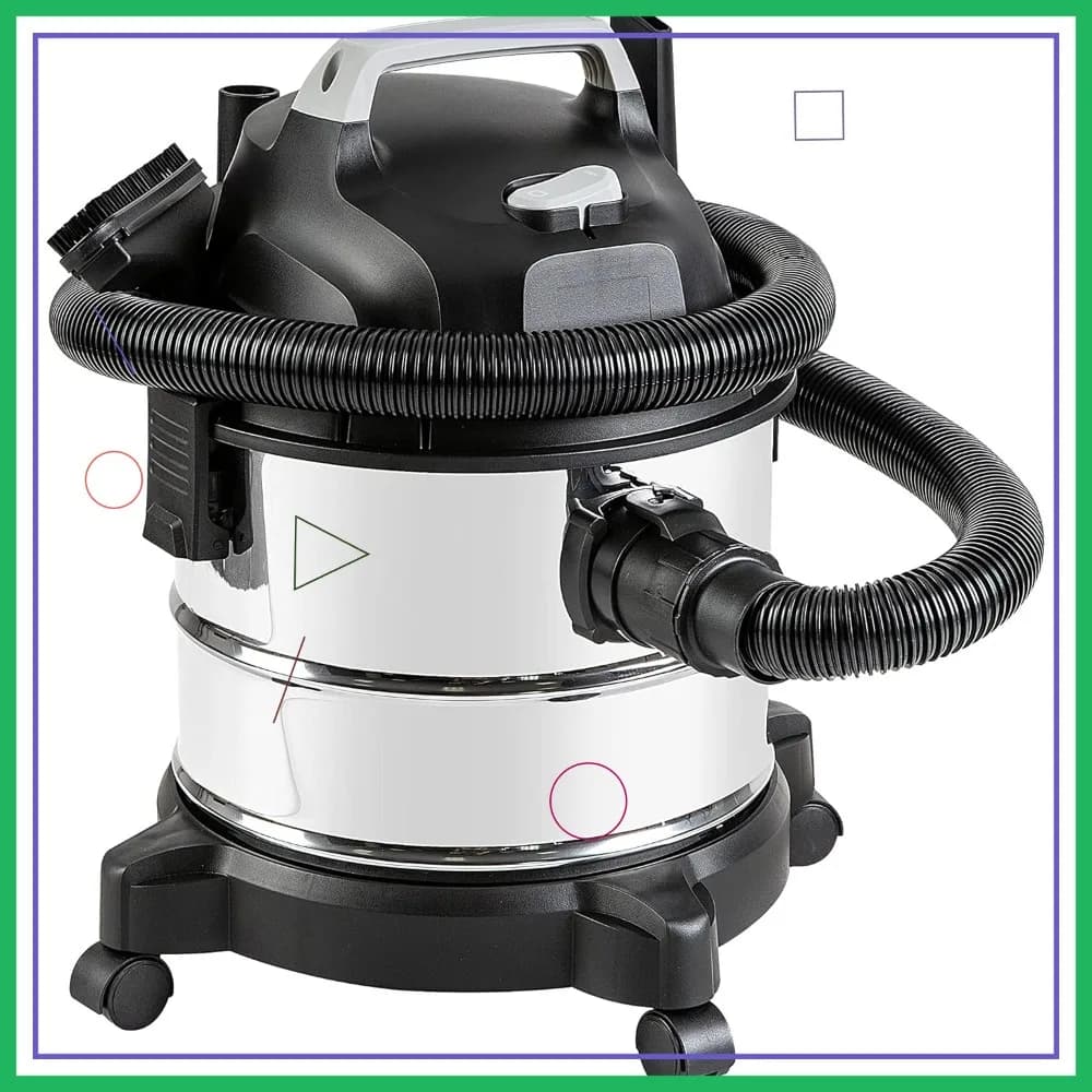 Vacuum Cleaner for 4 Gallons, 3 HP Stainless Steel, Grey/Black for Professional Use