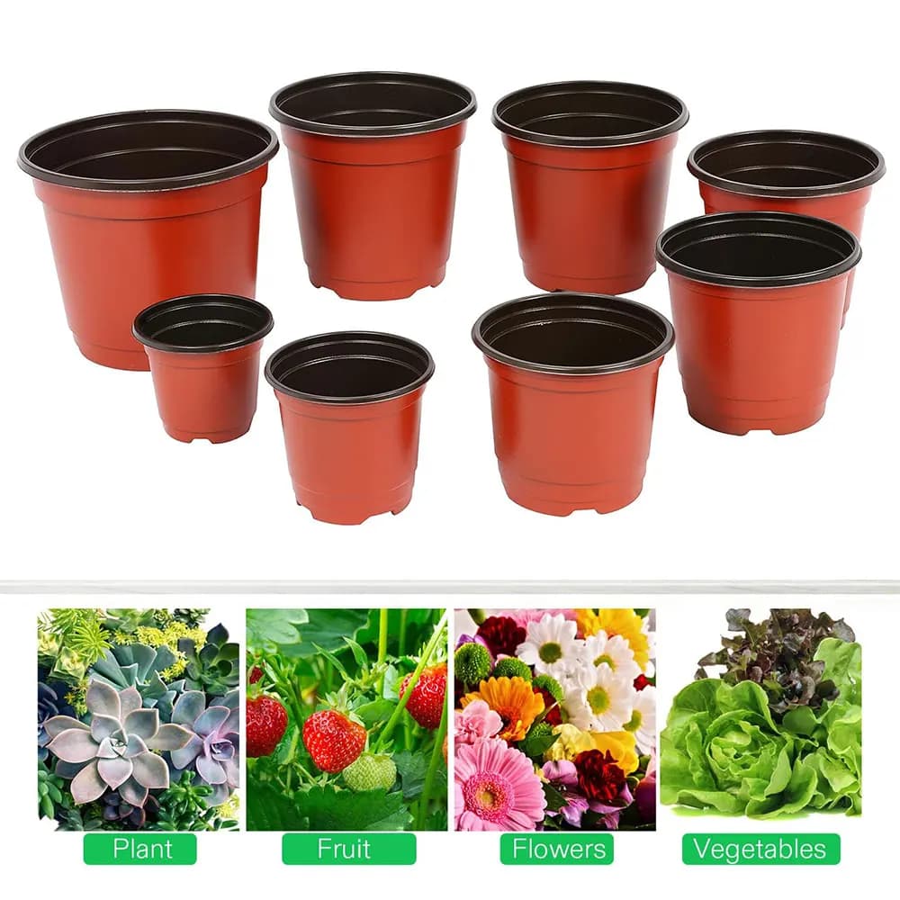 20 pieces red and black nursery pots reusable trays for hydroponic plants growing flowers supplies for house and exterior