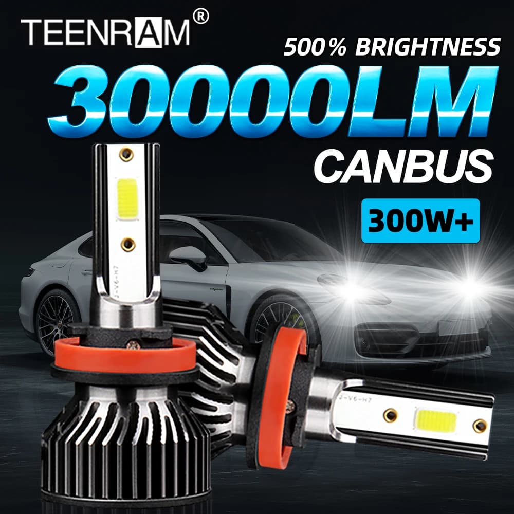 H4 H7 LED super luminosi Lampadine per fari per auto 30000LM Chip CSP Lampade automatiche H1 H11 H13 9005 HB3 9004 HB4 6000K Bianco 12V Fendinebbia